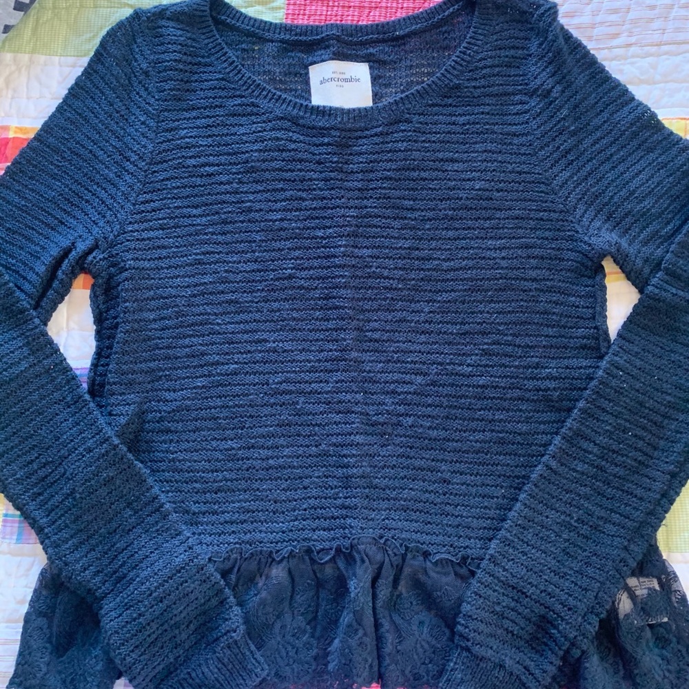 Navy Abercrombie and Fitch Lace Sweater